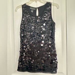 INC International Concepts Black Sequin Tank Top